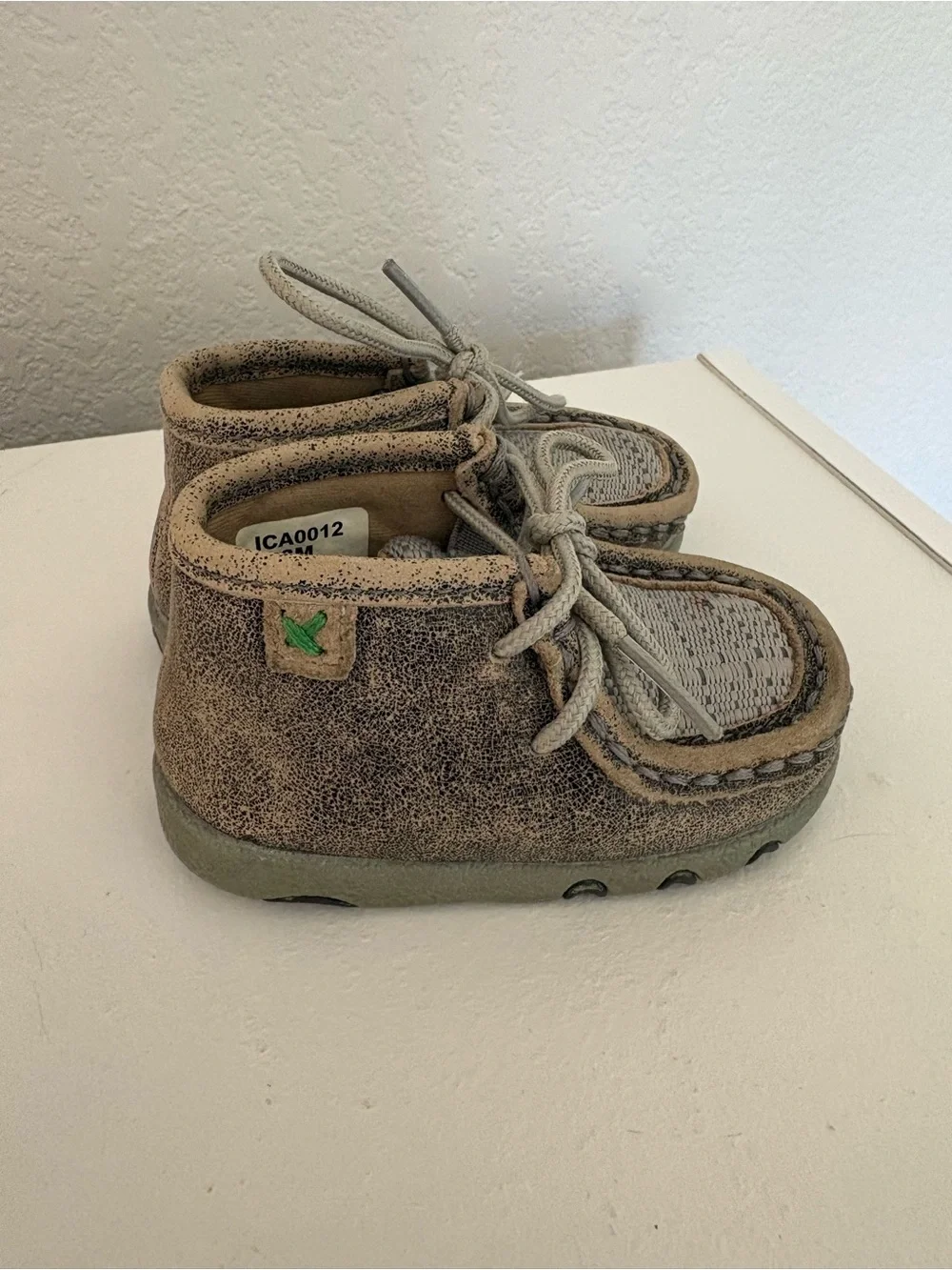 Twisted X Tan and Gray Kids Lace-Up Casual Shoes